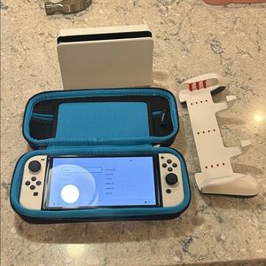 Switch OLED Console with Case and Grip